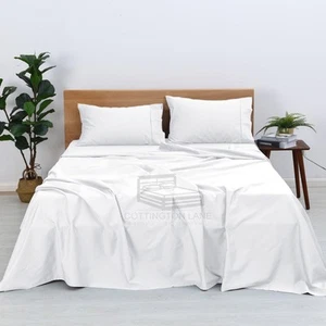 Premium Quality 100% Egyptian Cotton Sheet - Queen Size Sheets Set - 12 inch ... - Picture 1 of 9
