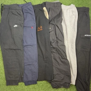 Men’s Sweatpants Lot Size Large 6 Pc Nike Polo Realtree Burton Uniqlo - Picture 1 of 15