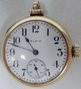 Vintage Antike Elgin Giant Seven Jewels 14k Gold Taschenuhr 27 Gramm - Bild 1 von 14