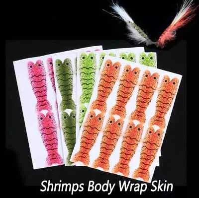 Señuelos de pesca de trucha material de piel de cuerpo de camarones precortados para atar moscas hágalo usted mismo Foto 1 de 4