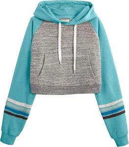 Casual Crop Hoodies Long Sleeve Pullover Drawstring Hooded Sweatshirts Basic M - Picture 1 of 6