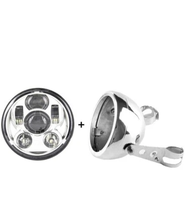 1X Luz LED Harley Davidson Moto H4 5.75" Fat Bob Street Bob Dyna 6000K Foto 1 de 4