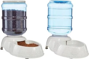 Automatic Dog Cat Water Dispenser Gravity Feeder and Waterer Set,Large - Picture 1 of 5