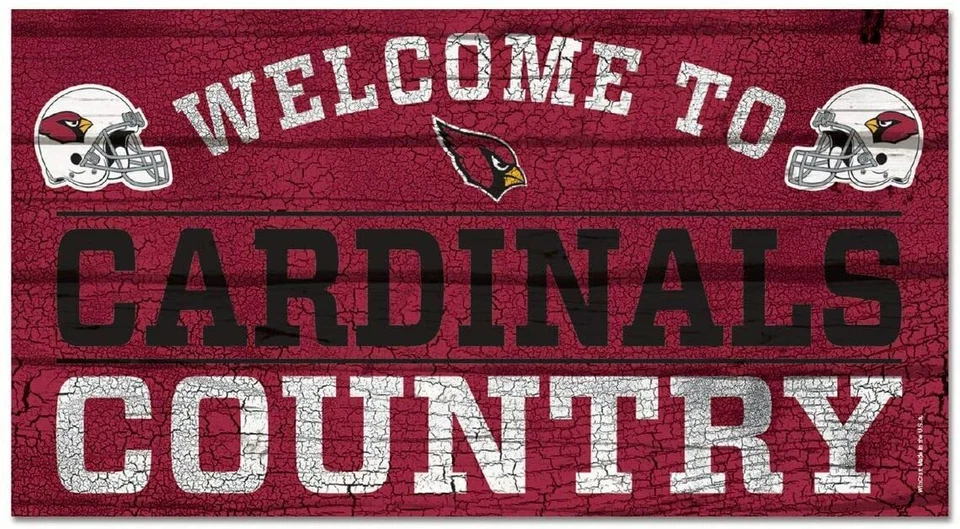 NFL Arizona Cardinals Welcome to Country Wood Sign Holzschild Holz 61x33