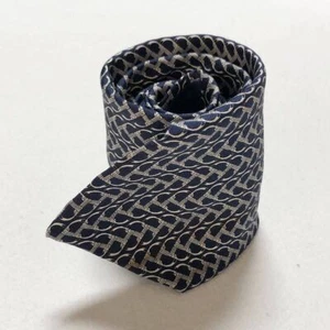 Cravatta Hermès blu navy e grigio chiaro a righe seta 100% Francia modello novità - Foto 1 di 10