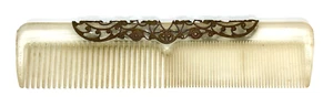 VINTAGE GEMLITE VANITY HAIR COMB Boudoir Brass Metal FILIGREE, Hollywood Regency - Picture 1 of 9