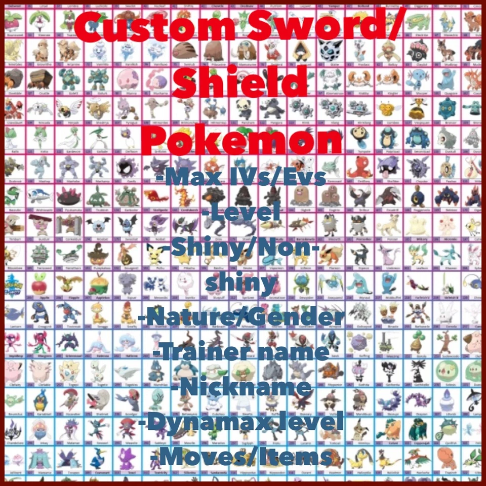 Pokemon Sword And Shield - ANY 6 Shiny 6IV custom Pokemon - FAST DELIVERY - Image 1 of 1