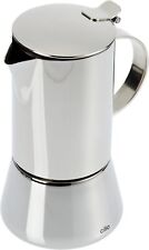 CILIO Aida Stainless Steel Stovetop Espresso Maker, Polished Stainless, 4 Cup,Si