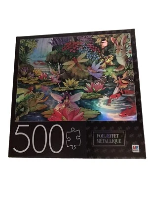 "Зачарованная лилия пруд" 500 шт. головоломка красивый эффект фольги Милтон Брэдли - Изображение 1 из 3