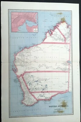 1886 Picturesque Atlas of Australasia Large Antique Map of Western Australia - Image 1 of 2