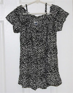 Old Navy Girls Animal Print Cold Shoulder Top Sz XL (14) EUC! - Picture 1 of 1