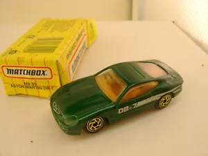 1993 MATCHBOX SUPERFAST MB 59 GREEN ASTON MARTIN DB-7 NEW IN DAMAGED BOX - Picture 1 of 7