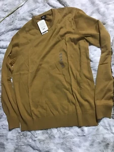 Maglione grande uniqlo lana merino extra fine 351-429066 nuovo con etichette giallo - Foto 1 di 9