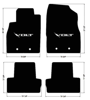 ¡NUEVO! Juego de 4 alfombrillas Chevy Volt 2011-15 NEGRAS con logotipo emblema VOLT bordado Foto 1 de 4