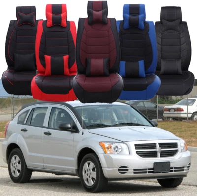 Fundas de asiento de auto delanteras y traseras para Dodge Caliber cojín de cuero PU de 2/5 asientos Foto 1 de 4