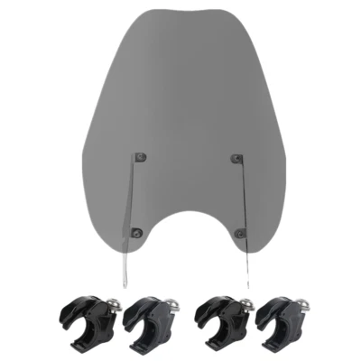 Smoke Windshield & 39mm Clamps Fit For Harley Dyna Sportster XL 883 1200 Custom - Изображение 1 из 4