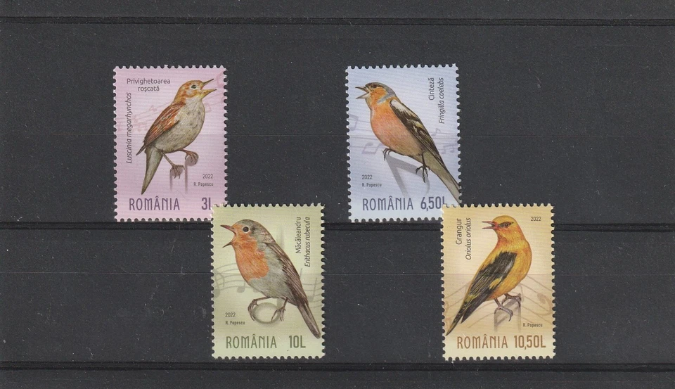 SET SELLOS RUMANIA 2022 PÁJAROS CANTANDO NATURALEZA POST MNH PASARI Foto 1 de 1