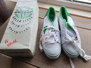 Vintage Dunlop Green Flash Trainers Size 8 Green   White New With Tags