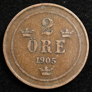 Schweden 2 Erz 1905, Münze, Inv#F304 - Bild 1 von 2
