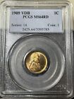 1909 V.D.B. 1c PCGS MS-64 RD Lincoln Wheat Cent