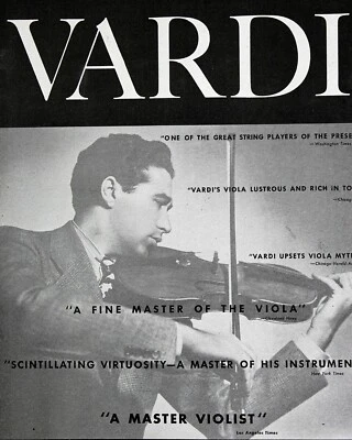 EMANUEL VARDI Opera Violinist 1947 Booking Ad Concert Orchestra Performer - Image 1 of 2