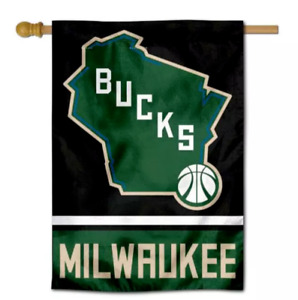 MILWAUKEE BUCKS  2 Sided 12.5" x 18" Garden Flag [NEW] NBA WORLD CHAMPIONS