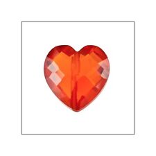 4 Lab Cubic Zirconia Heart Beads 12mm Orange Red #64053