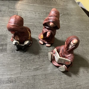 VINTAGE KLEINE MÖNCHE 3 GLÜCKLICHE KLEINE PADRES Porzellan FIGUREN SELTEN - Bild 1 von 16