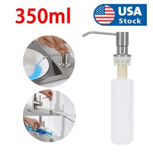 Stainless Steel Soap Dispenser for Kitchen Sink 350ML Refillable Bottle - Picture 1 of 8