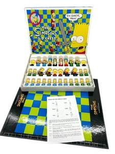 Vintage 1992 The Simpsons 3-D Chess Set Complete In Box Rules 1990's Board Game - Picture 1 of 11