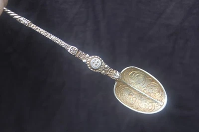 Antique 1902 Sterling Silver Gilt Spoon Edward VII Coronation Royal Gift Ornate - Image 1 of 4