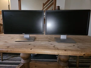 2 x DELL P2014HT 20 Inch LED backlit LCD Monitors with stands & power cables - Picture 1 of 8