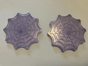 Set Of 2 Spiderweb Coasters - Light Purple Glitter - 3.5” - Picture 1 of 4