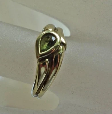 *Ring mit Peridot in aus 8 Kt 333 Gelbgold Tropfen Damen Ringe Gr.52 - Bild 1 von 4