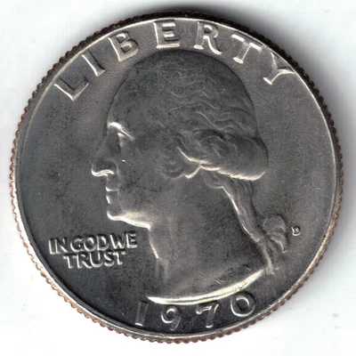 USA - 1970D - Washington ¼ $ - Heraldic Eagle - Low Mintage & Crisp! - #21189 - Image 1 of 2