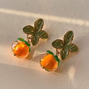 Fshion Gold Charm Flower Leaf Drop Dangle Earrings Stud Women Wedding Jewelry
