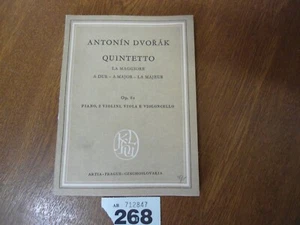 ANTONIN DVORAK Quintet La Maggiore in A Major Op.81 - Krasne Czech Study Score - Picture 1 of 22