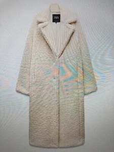 ZARA langer Mantel aus Lammfellimitat Teddymantel cremefarben in L +++neu+++ - Bild 1 von 5