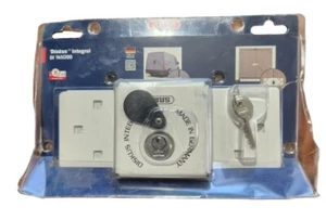 ABUS 141/200 Diskus Integral Van-Trailer Door Hasp WITH LOCK WHITE Germany - Bild 1 von 8
