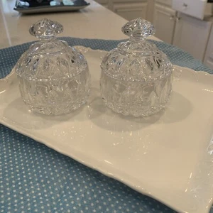 Vintage Leaded Crystal Jam/Jelly Jar with Lid Approx 3" diameter x 4" tall - Picture 1 of 7