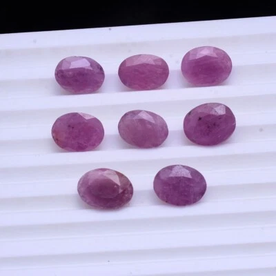 8 Pcs Natural African Ruby 10.13mm-10.84mm Unheated Oval Cut Stunning Gemstones - Image 1 of 4