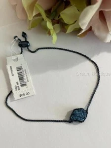 Pulsera ajustable Kendra Scott Theo metal marino con piedra drusa azul nuevo con etiquetas - Imagen 1 de 4