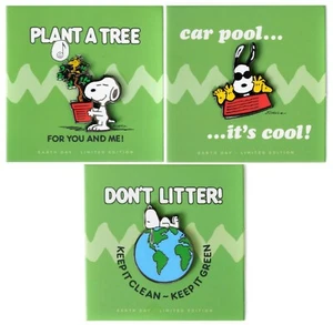 ⚡RARE⚡ PINTRILL x PEANUTS Set Of 3 Earth Day Snoopy Pins *LIMITED EDITION* 🌏 - Picture 1 of 8