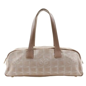 CHANEL A15828 New travel line Mini Boston Tote Bag beige Nylon canvas Women - Picture 1 of 12
