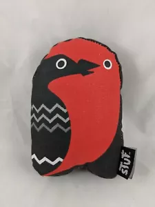 Wry Baby Red Black Bird Plush 6 Inch Bell Rattle Stuffed Animal toy - Picture 1 of 6