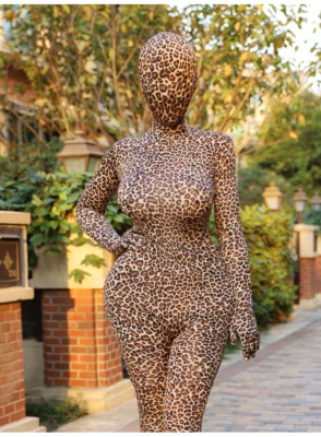 Para Mujer Zentai Body Completo Estampado Leopardo Body Unitard Mono Gato Foto 1 de 4