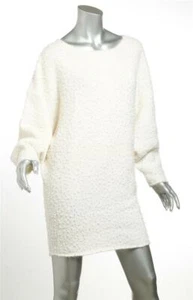 CHLOE Mujer Marfil ECRU Difuso Nubby Largo Túnica Ala de Murciélago Suéter Prenda para el torso Vestido XS NUEVO - Imagen 1 de 5