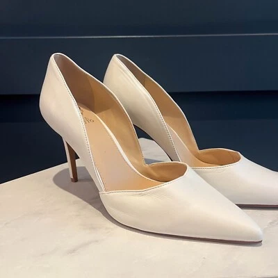 Zapatos de salón Vince Camuto punta D'Orsay tacón de aguja cuero blanco 10M Foto 1 de 4