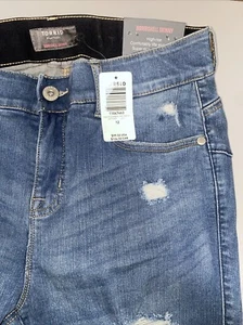 Torrid Bombshell Skinny Jeans 12S Blue Distressed Ripped Stretch Sexy Casual - Picture 1 of 6