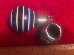 NOS VINTAGE BLUE LINED MARBLE SUCIDE BRODY "NECKER" Knob - Picture 1 of 4